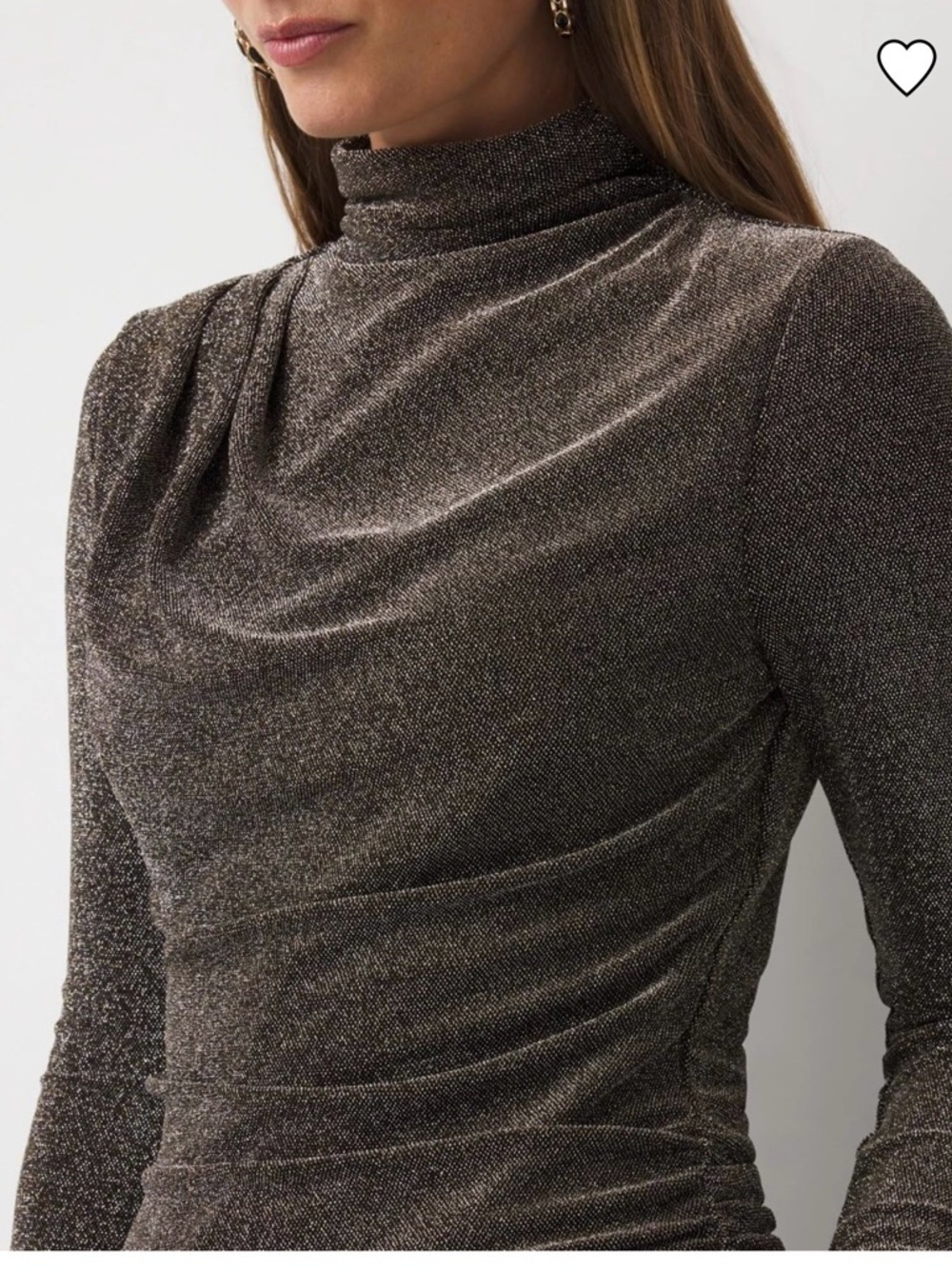 White House Black Market Black Mixed Metallic Shimmer Top